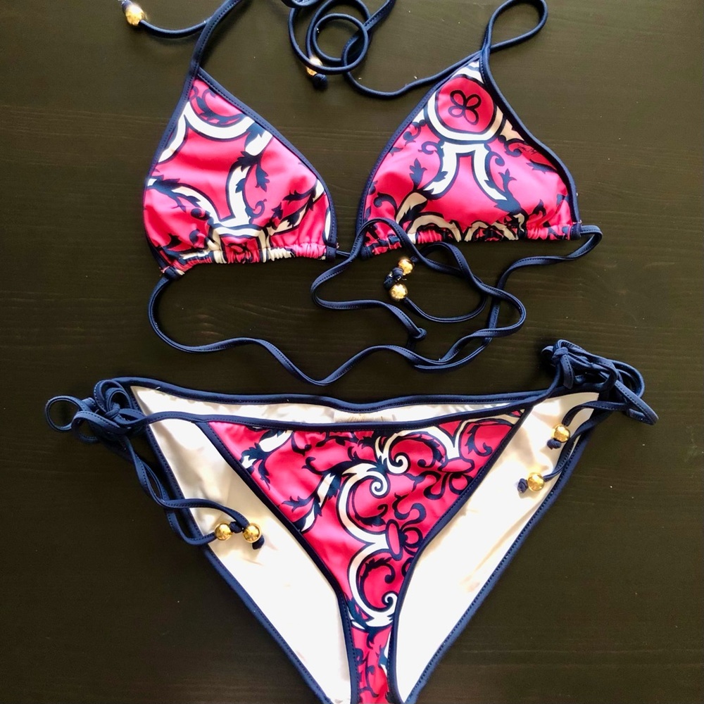 Milly Cabana Patterned String Bikini - image 1